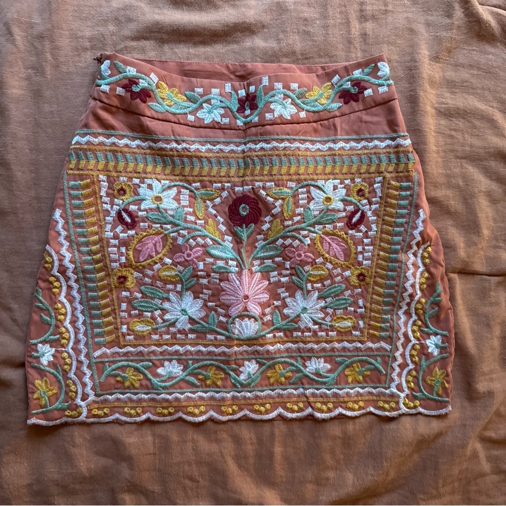 SHEIN Multicolor Embroidered Mini Skirt